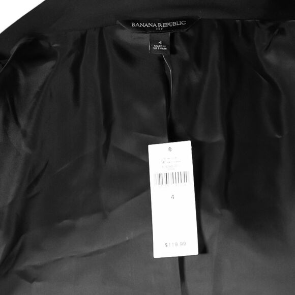 Banana Republic Women's Jacket Black Stretch Open Front Lined Blazer 4 NWT - Picture 3 of 8